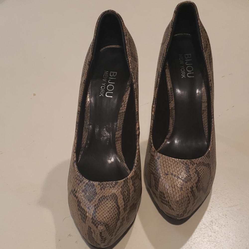 Sexy Snake Print Bijou Heels